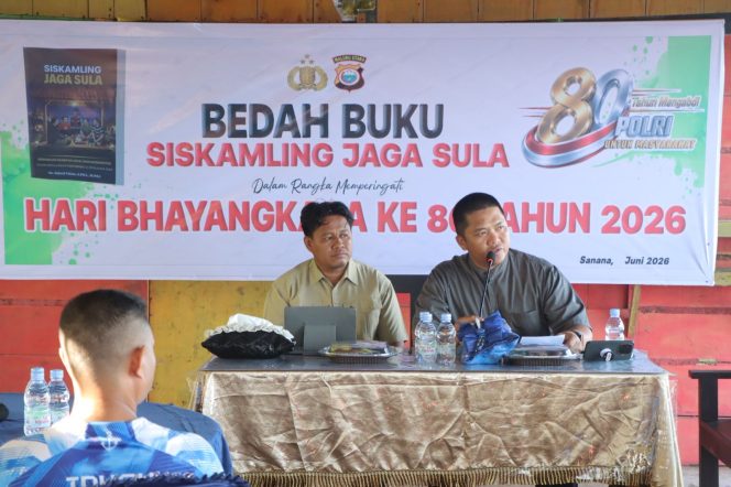 
					Hari Bhayangkara ke-80, Polres Sula Perkuat Budaya Jaga Kampung Lewat Bedah Buku Jaga Sula